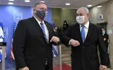 US Secretary of State Mike Pompeo and Prime Minister Benjamin Netanyahu meet in Jerusalem on August 24, 2020. (Kobi Gideon/GPO)