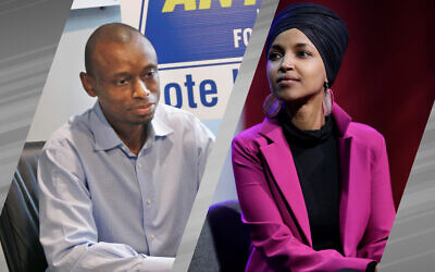 Antone Melton-Meaux is challenging incumbent Ilhan Omar in the 5th District Democratic primaries on August 11. (Photo of Antone Melton-Meaux: AP/ Jim Mone; Photo of Ilhan Omar: (AP/ Marcio Jose Sanchez)
