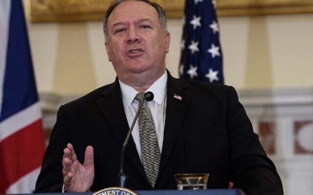US Secretary of State Mike Pompeo speaks at a press conference in Washington, DC, on September 16, 2020. (Photo by NICHOLAS KAMM / POOL / AFP) US Secretary of State Mike Pompeo speaks at a press conference in Washington, DC, on September 16, 2020. (Photo by NICHOLAS KAMM / POOL / AFP)