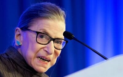US Supreme Court Justice Ruth Bader Ginsburg speaks after receiving the American Law Institute's Henry J. Friendly Medal in Washington on May 21, 2018. (Jim Watson/AFP)