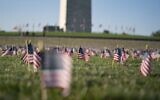A memorial for people who have died as a result of of covid-19 is seen on the National Mall on September 22, 2020 in Washington, DC. (Alex Edelman / AFP)