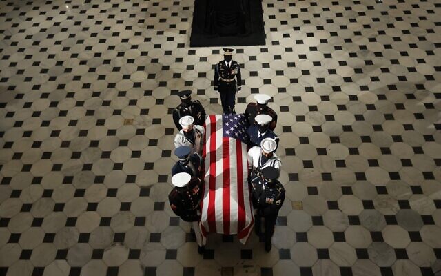 The flag-draped casket of the late Associate Justice Ruth Bader Ginsburg leaves the Statuary Hall of the US Capitol, September 25, 2020 in Washington, DC. (Chip Somodevilla / POOL / AFP) The flag-draped casket of the late Associate Justice Ruth Bader Ginsburg leaves the Statuary Hall of the US Capitol, September 25, 2020 in Washington, DC. (Chip Somodevilla / POOL / AFP)