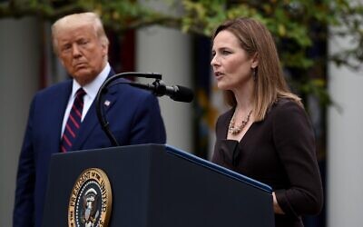 Judge Amy Coney Barrett speaks after being nominated to the US Supreme Court by President Donald Trump in the Rose Garden of the White House in Washington, DC on September 26, 2020. (Olivier DOULIERY / AFP)