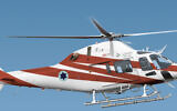 An Italian AW119KX training helicopter, 12 of which were purchased by Israel as apart of a defense trade agreement with Rome on September 23, 2020. (Defense Ministry)