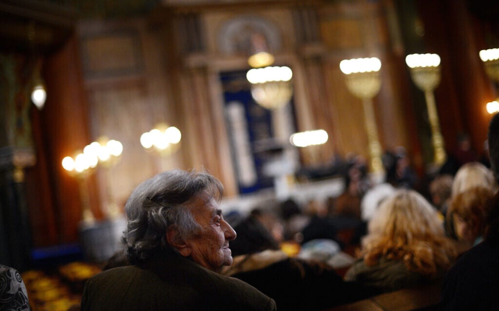 A Bulgarian woman attends a commemoration ceremony at the Sofia Synagogue, one of the largest and most ornate of its kind in the Balkans, March 10, 2013. (Dimitar Dilkoff/AFP via Getty Images/ via JTA) A Bulgarian woman attends a commemoration ceremony at the Sofia Synagogue, one of the largest and most ornate of its kind in the Balkans, March 10, 2013. (Dimitar Dilkoff/AFP via Getty Images/ via JTA)