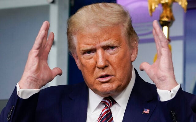 President Donald Trump gestures while speaking during a news conference at the White House, Sunday, Sept. 27, 2020, in Washington. (AP Photo/Carolyn Kaster) President Donald Trump gestures while speaking during a news conference at the White House, Sunday, Sept. 27, 2020, in Washington. (AP Photo/Carolyn Kaster)