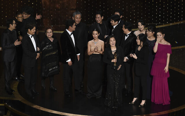The cast and crew of 'Parasite' accept the award for best picture at the Oscars on Feb. 9, 2020, at the Dolby Theater in Los Angeles. (AP Photo/Chris Pizzello) The cast and crew of 'Parasite' accept the award for best picture at the Oscars on Feb. 9, 2020, at the Dolby Theater in Los Angeles. (AP Photo/Chris Pizzello)