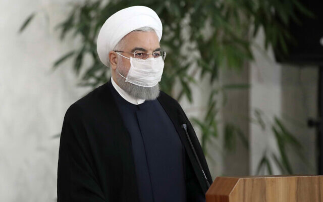 Iranian President Hassan Rouhani gives a press briefing with Iraqi Prime Minister Mustafa al-Kadhimi in Tehran, Iran, July 21, 2020. (Iranian Presidency Office via AP) Iranian President Hassan Rouhani gives a press briefing with Iraqi Prime Minister Mustafa al-Kadhimi in Tehran, Iran, July 21, 2020. (Iranian Presidency Office via AP)