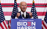 Democratic presidential candidate Joe Biden speaks at campaign event at Mill 19 in Pittsburgh, Pennsylvania, August 31, 2020. (AP Photo/Carolyn Kaster)