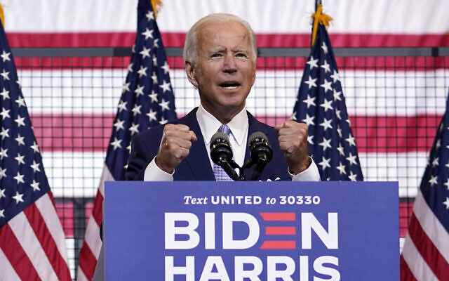 Democratic presidential candidate Joe Biden speaks at campaign event at Mill 19 in Pittsburgh, Pennsylvania, August 31, 2020. (AP Photo/Carolyn Kaster) Democratic presidential candidate Joe Biden speaks at campaign event at Mill 19 in Pittsburgh, Pennsylvania, August 31, 2020. (AP Photo/Carolyn Kaster)
