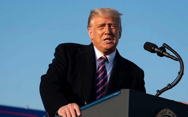 US President Donald Trump speaks during a campaign rally at Bemidji Regional Airport, Friday, Sept. 18, 2020, in Bemidji, Minn. (AP Photo/Evan Vucci) US President Donald Trump speaks during a campaign rally at Bemidji Regional Airport, Friday, Sept. 18, 2020, in Bemidji, Minn. (AP Photo/Evan Vucci)