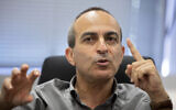Ronni Gamzu at his office near the central Israeli city of Lod, September 24, 2020. (AP Photo/Sebastian Scheiner)
