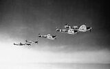 UK Royal Air Force night fighters made Nazi raiders pay dearly for their temerity.  Spitfires on patrol, on June 20, 1941. (AP Photo)