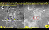 The results of a reported Israeli airstrike on the Damascus International Airport on August 31, 2020. (ImageSat International)