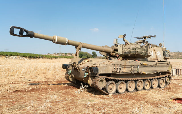 An IDF mobile howitzer stands at the ready near the Lebanese border in an undated photo (Israel Defense Forces) An IDF mobile howitzer stands at the ready near the Lebanese border in an undated photo (Israel Defense Forces)