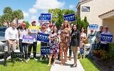 Lara Trump, front and center, campaigned with Laura Loomer, on the right. Loomer is the Republican congressional candidate in the Florida district that includes President Trump's Mar-a-Lago resort. (Twitter via JTA)