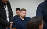 Yair Netanyahu, son of Israeli prime minister Benjamin Netanyahu, seen in court in Tel Aviv on December 10, 2018, (FLASH90)