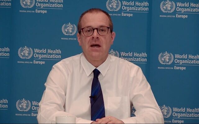 Screen capture from video of World Health Organization Europe director Hans Kluge. (YouTube)