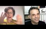 Culture editor Jessica Steinberg interviews writer Etgar Keret for the Behind the Headlines series, September 2, 2020. (screenshot)