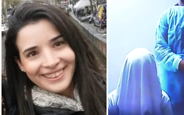 Shira (L) and her husband (R) accused of attacking her on September 18, 2020 (Courtesy/Screen grab)