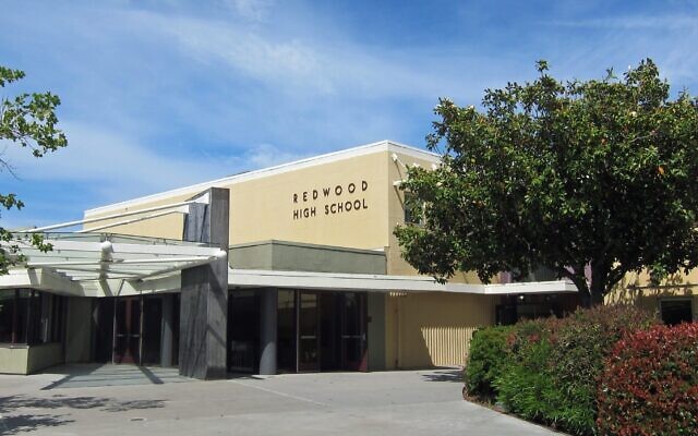 Redwood High School in Larkspur, California. (Wikimedia Commons via JTA) Redwood High School in Larkspur, California. (Wikimedia Commons via JTA)