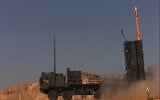 A SPYDER surface-to-air missile is fired in a test in an undated photograph. (Rafael Advanced Defense Systems Ltd.)
