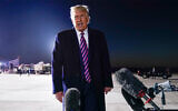 US President Donald Trump speaks about the death of Supreme Court Justice Ruth Bader Ginsburg after a campaign rally at Bemidji Regional Airport in Bemidji, Minnesota, September 18, 2020. (AP Photo/Evan Vucci)