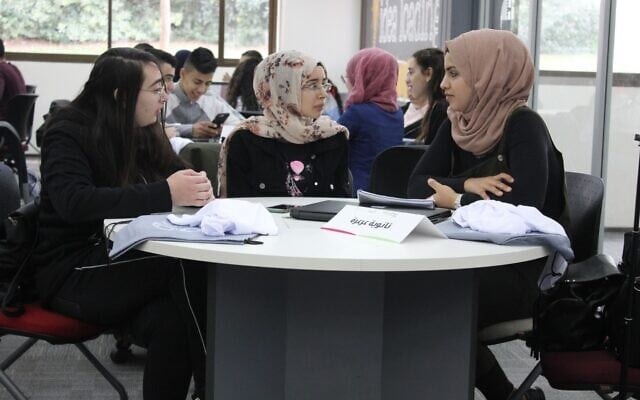 Arab students take part in a Makeathon in 2020 at Tel Aviv University organized by Tsofen. A Makeathon is when teams work to build new products (Courtesy) Arab students take part in a Makeathon in 2020 at Tel Aviv University organized by Tsofen. A Makeathon is when teams work to build new products (Courtesy)