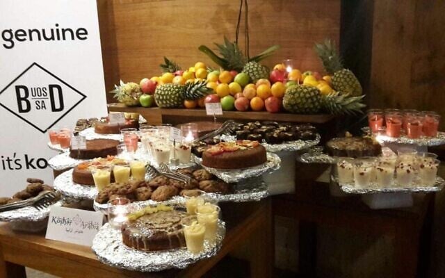 Kosher food, prepared by Baker and Spice, that was served to a delegation of the Conference of Presidents of Major American Jewish Organizations visiting Abu Dhabi in February 2018. It was certified as kosher by the South African UOS (courtesy) Kosher food, prepared by Baker and Spice, that was served to a delegation of the Conference of Presidents of Major American Jewish Organizations visiting Abu Dhabi in February 2018. It was certified as kosher by the South African UOS (courtesy)