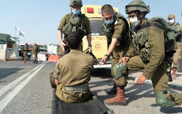 Israeli troops take part in a surprise exercise simulating a kidnapping in the West Bank in September 2020. (Israel Defense Forces) Israeli troops take part in a surprise exercise simulating a kidnapping in the West Bank in September 2020. (Israel Defense Forces)