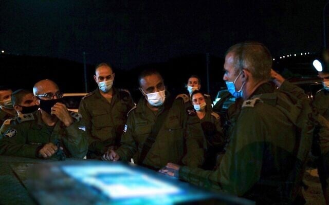 Head of the Central Command Tamir Yadai and senior officers from the IDF's Judea and Samaria Division take part in a surprise exercise simulating a kidnapping in the West Bank in September 2020. (Israel Defense Forces) Head of the Central Command Tamir Yadai and senior officers from the IDF's Judea and Samaria Division take part in a surprise exercise simulating a kidnapping in the West Bank in September 2020. (Israel Defense Forces)
