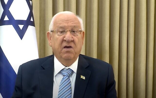 President Reuven Rivlin in a Rosh Hashanah message to Jews around the world, September 17, 2020 (video screenshot) President Reuven Rivlin in a Rosh Hashanah message to Jews around the world, September 17, 2020 (video screenshot)