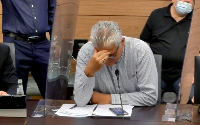 Eli Avidar attends the Constitution, Law and Justice committee, September 25, 2020. (Screen grab/Knesset channel) Eli Avidar attends the Constitution, Law and Justice committee, September 25, 2020. (Screen grab/Knesset channel)