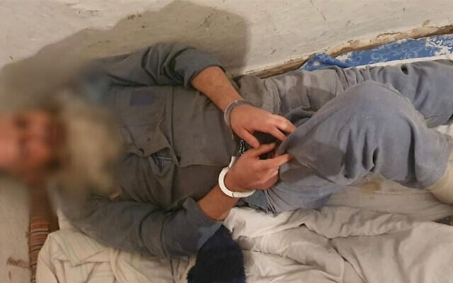 A member of the Jewish community of the Brodsky Synagogue in Kyiv, Ukraine, shortly after his rescue by police, August 28, 2020. (Courtesy of Ukraine National Police) A member of the Jewish community of the Brodsky Synagogue in Kyiv, Ukraine, shortly after his rescue by police, August 28, 2020. (Courtesy of Ukraine National Police)