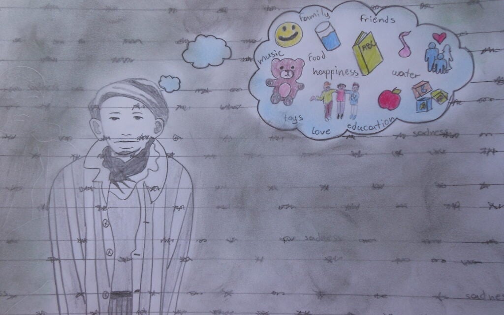A student in Greece reflected on the Nazi persecution of Jewish children in an entry to TOLI's 2020 online art exhibit (courtesy)
