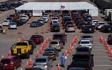 Cars line up for Covid-19 tests at the University of Texas El Paso on October 23, 2020 in El Paso, Texas (Paul Ratje / AFP)