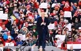 US President Donald Trump arrives for a campaign rally on October 17, 2020 in Muskegon, Michigan (Rey Del Rio/Getty Images/AFP)