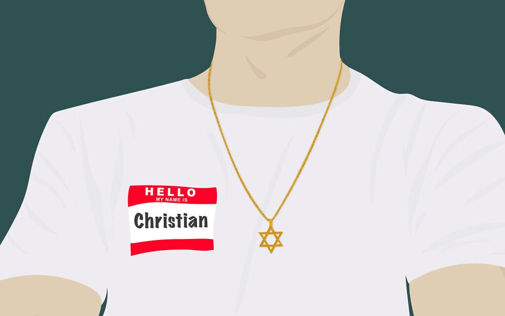 Although it is still relatively rare, it has become more common in recent decades for Jews to have traditionally Christian names. (Illustration by Grace Yagel/ JTA)