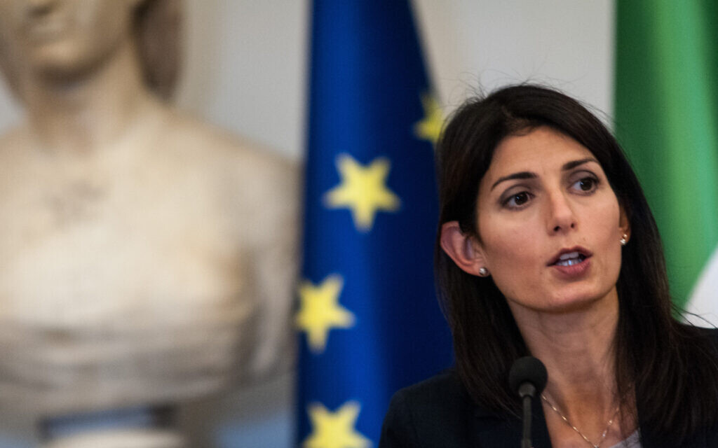 Rome's current mayor Virginia Raggi, a member of the anti-establishment Five Star Party, has seen her popularity plummet. (Andrea Ronchini/NurPhoto via Getty Images/via JTA)