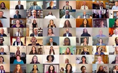 100 Jewish and Black faith leaders featured in a music video of the gospel song 'Total Praise.' (Courtesy of Cantors Assembly)