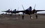 Illustrative: US Air Force F-35A Lightning II’s at Al Dhafra Air Base, United Arab Emirates, on November 16, 2019. (Joshua Williams/US Department of Defense)