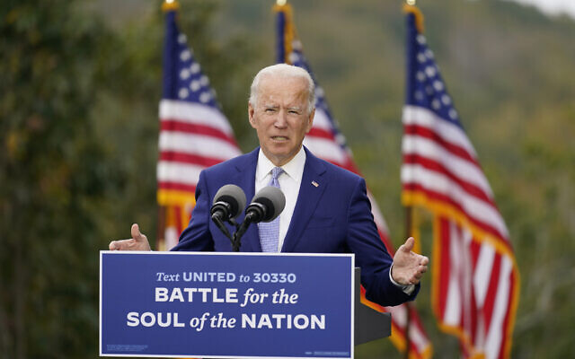 Democratic presidential candidate former Vice President Joe Biden speaks at Mountain Top Inn & Resort, Tuesday, Oct. 27, 2020, in Warm Springs, Ga. (AP Photo/Andrew Harnik) Democratic presidential candidate former Vice President Joe Biden speaks at Mountain Top Inn & Resort, Tuesday, Oct. 27, 2020, in Warm Springs, Ga. (AP Photo/Andrew Harnik)