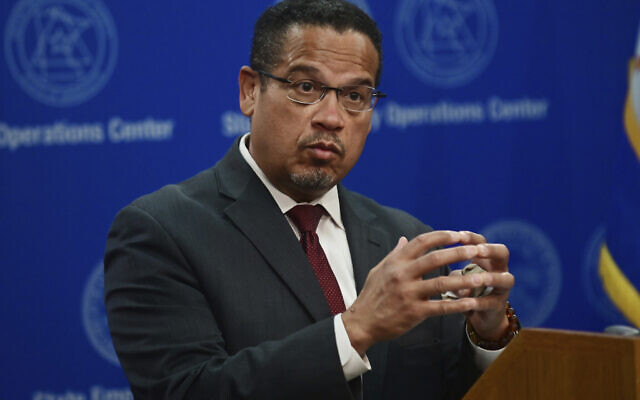 In this May 27, 2020, file photo, Minnesota Attorney General Keith Ellison answers questions during a news conference in St. Paul, Minn.(John Autey/Pioneer Press via AP, Pool) In this May 27, 2020, file photo, Minnesota Attorney General Keith Ellison answers questions during a news conference in St. Paul, Minn.(John Autey/Pioneer Press via AP, Pool)