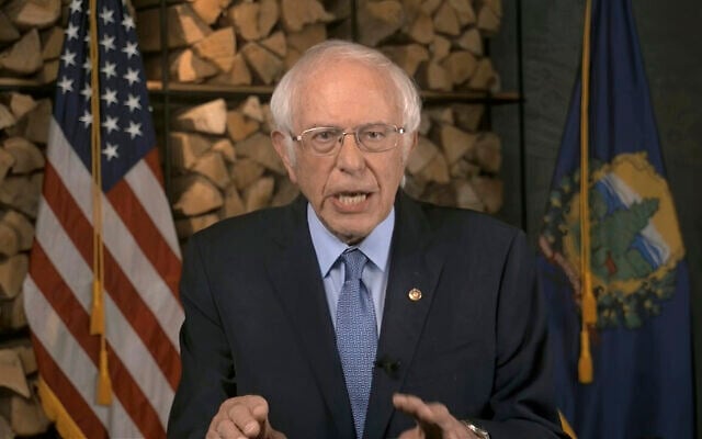 Screen capture from video of Sen. Bernie Sanders, Independent-Vermont, speaking during the first night of the Democratic National Convention, August 17, 2020. (Democratic National Convention via AP) Screen capture from video of Sen. Bernie Sanders, Independent-Vermont, speaking during the first night of the Democratic National Convention, August 17, 2020. (Democratic National Convention via AP)