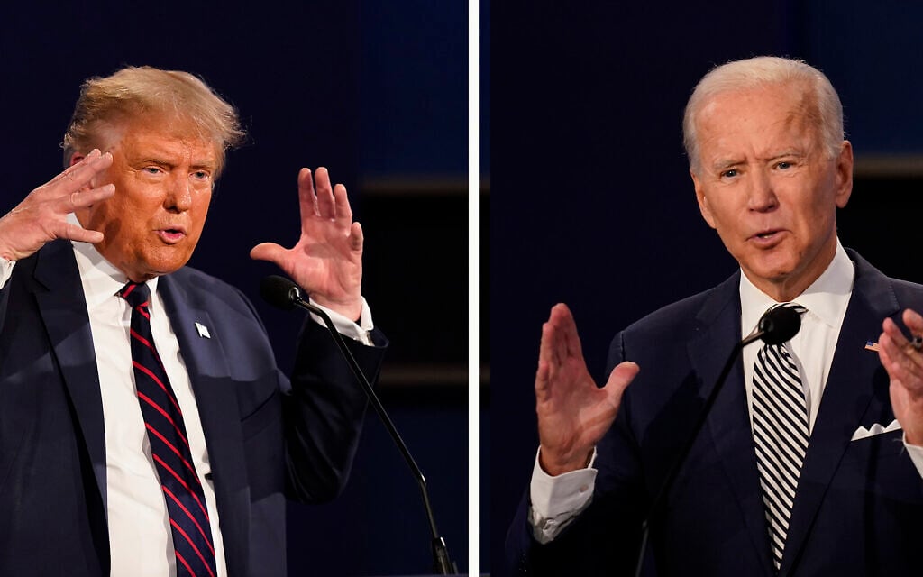 This combination of September 29, 2020, file photos show US President Donald Trump, left, and former vice president Joe Biden during the first presidential debate at Case Western University and Cleveland Clinic, in Cleveland, Ohio. (AP Photo/Patrick Semansky, File) This combination of September 29, 2020, file photos show US President Donald Trump, left, and former vice president Joe Biden during the first presidential debate at Case Western University and Cleveland Clinic, in Cleveland, Ohio. (AP Photo/Patrick Semansky, File)