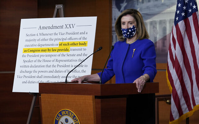 US Speaker of the House Nancy Pelosi, D-Calif., speaks during a news conference at the Capitol in Washington, Friday, Oct. 9, 2020. (AP Photo/J. Scott Applewhite) US Speaker of the House Nancy Pelosi, D-Calif., speaks during a news conference at the Capitol in Washington, Friday, Oct. 9, 2020. (AP Photo/J. Scott Applewhite)