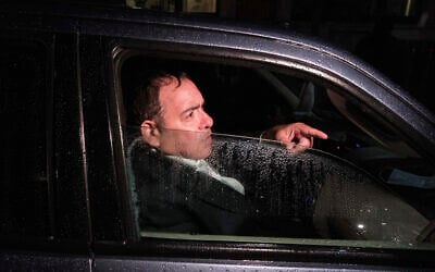 Heshy Tischler, a City Council candidate and activist in the Orthodox Jewish neighborhood of Borough Park, leaves Kings County Criminal Court after his arraignment Monday, October 12, 2020, in New York. (AP Photo/Yuki Iwamura)