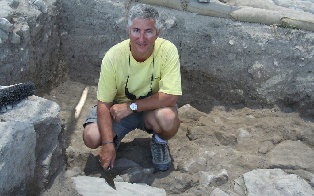 Archaeologist Prof. Eric Cline at the Megiddo excavations in northern Israel. (courtesy)