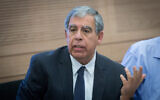 MK Mickey Levy, seen during a meeting of the Finance Committee in the Israeli parliament on November 6, 2017. (Miriam Alster/Flash90)