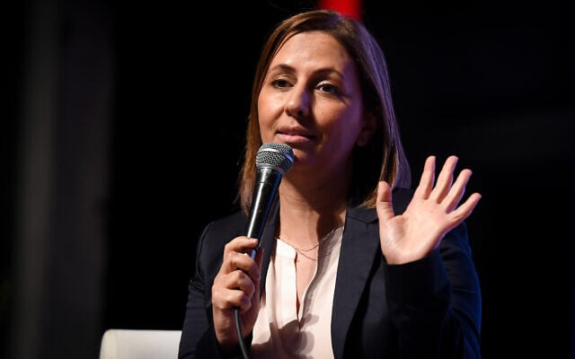 Likud Minister Gila Gamliel speaks at a conference at Tel Aviv University on June 11, 2019. (Flash90)
